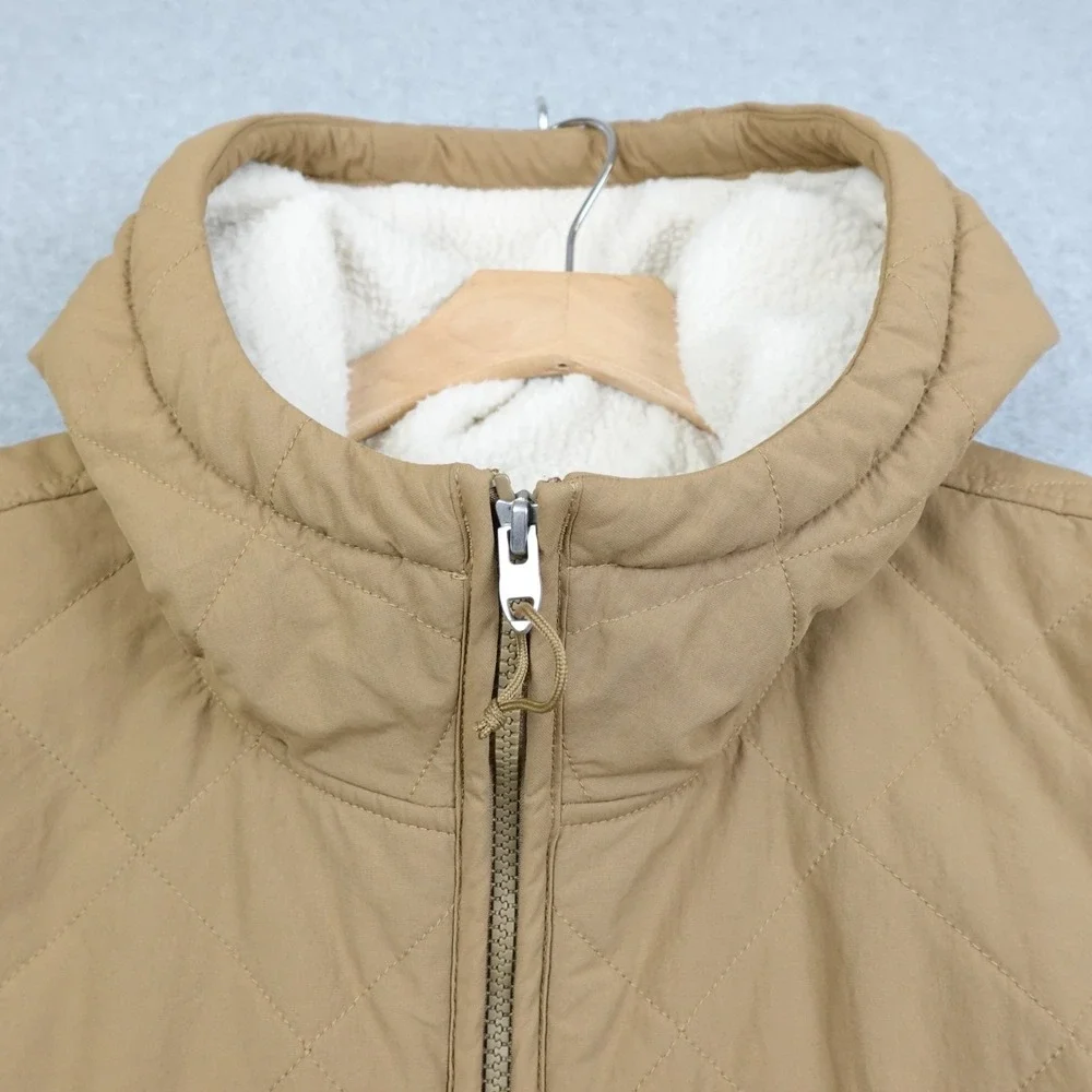 The North Face Sherpa Lined Cuchillo Quilted Jacket Mens XL Brown Hoodie Utility